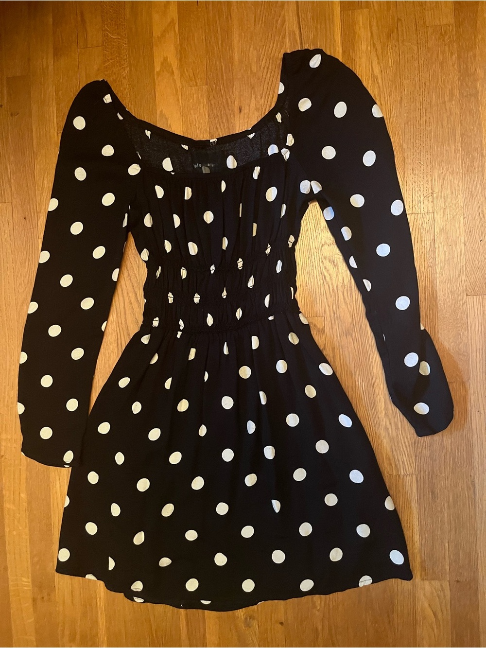 Reformation Black and White Polka Dot Mini Dress